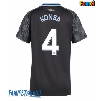 Aston Villa Ezri Konsa #4 Tricou Fotbal Replică 2025-26 Femei Deplasare